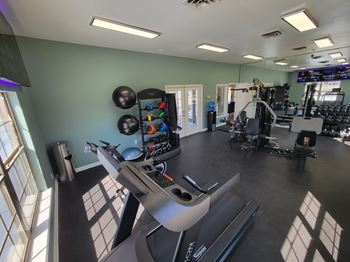 Newly renovated fitness center at Parham Pointe Apartments in Little Rock, AR