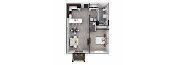 1 Bedroom, 1 Bathroom - 753 SF  Handicap Unit