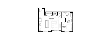 A black and white image of a floor plan for a house.