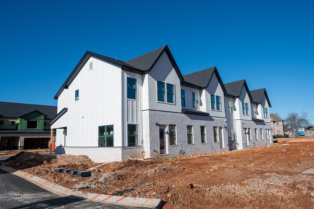 a new home being constructed in a city