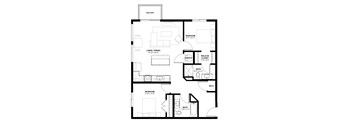 A black and white image of a floor plan for a home.