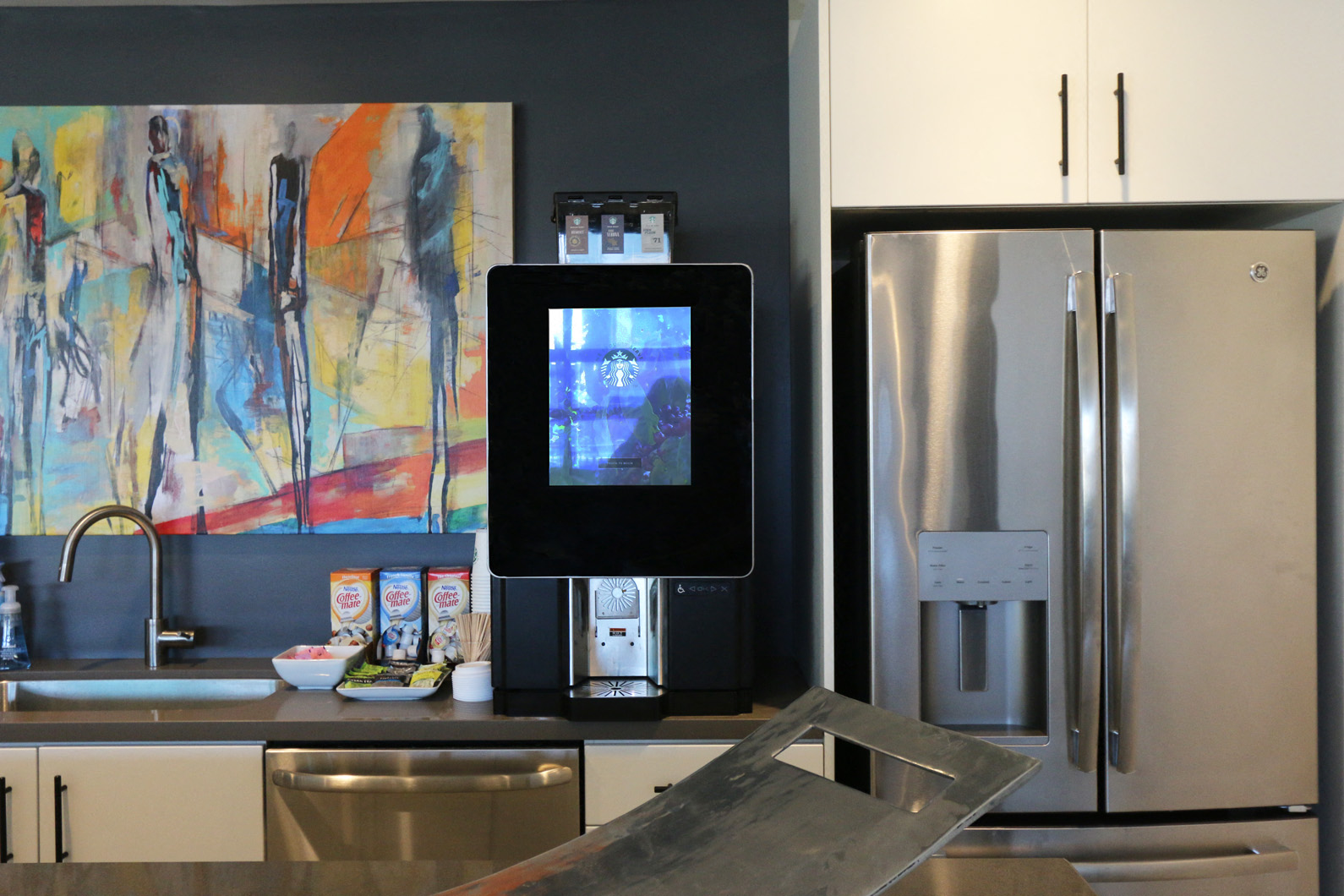 Lounge with Starbucks Machine, at 1415 @ The Yard, 1415 Cuming Street, Omaha, NE 68102