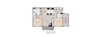 2 Bedroom, 2 Bathroom - 1017 SF