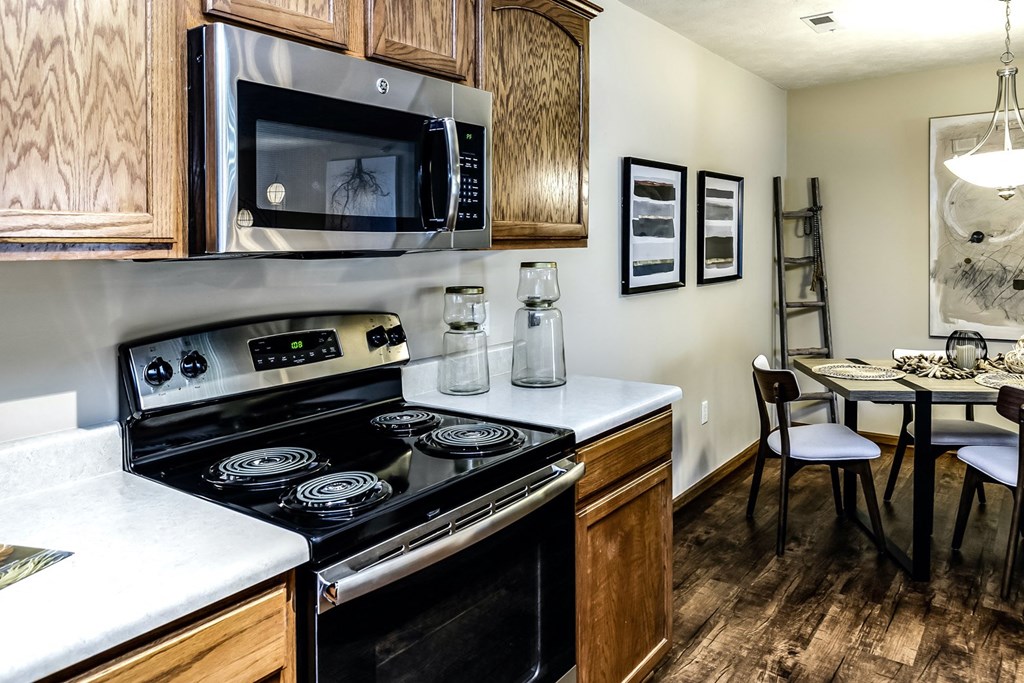 Open concept living with ample kitchens at Tiburon View Apartments, Nebraska