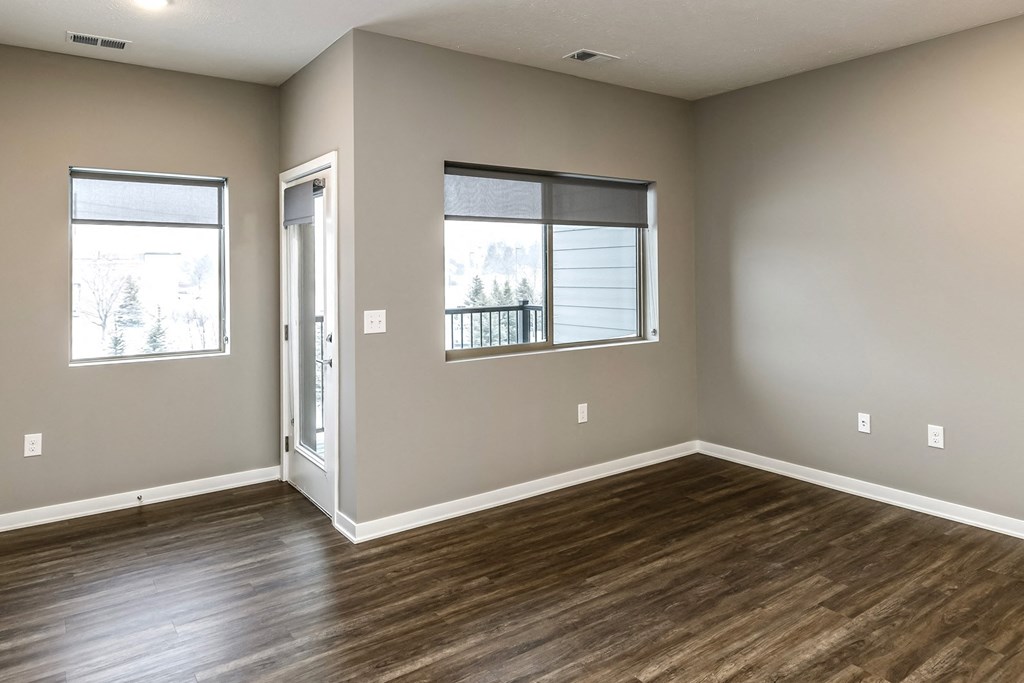 Open concept floor plans White cabinet countertops at LIV 156 Apartments in Omaha, NE