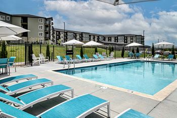 Resort-style pool at The Westline at Flanagan Lake in Omaha, NE