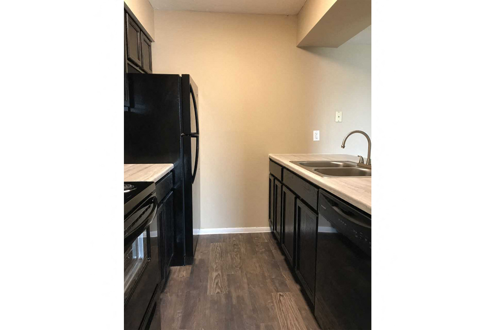 Remodeled kitchen at Howard Street Apartments, Omaha, NE