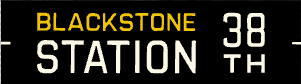 A sign that says Blackstone Station 38th.