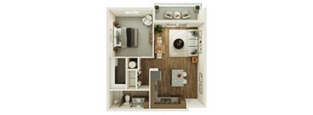 A collage of four different interior design layouts.