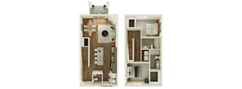 A floor plan of a house with a garage attached.