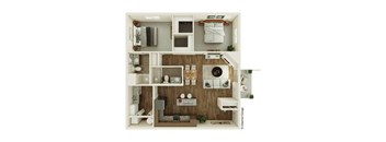 A dollhouse living room with a couch, chair, and coffee table.