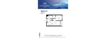 1B101-C Floor Plan at The Confluence Apartments, Easton, PA, 18042