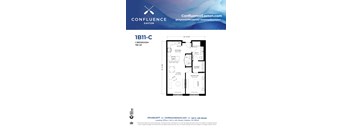1B11-C Floor Plan at The Confluence Apartments, Easton, Pennsylvania