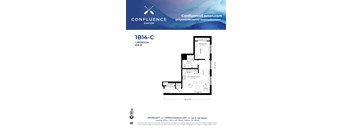 1B14-C Floor Plan at The Confluence Apartments, Pennsylvania