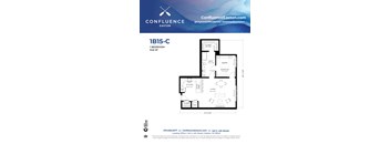 1B15-C Floor Plan at The Confluence Apartments, Pennsylvania, 18042