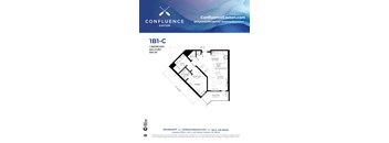 1B1C Floor Plan at The Confluence Apartments, Easton, 18042