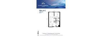 1B4A-C Floor Plan at The Confluence Apartments, Pennsylvania, 18042