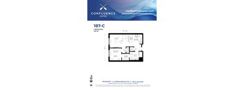 1B7-C Floor Plan at The Confluence Apartments, Easton, 18042