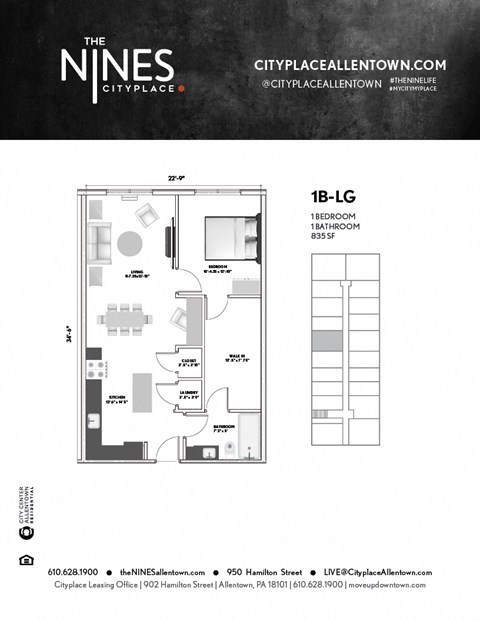1 bed 1 bath at The Nines Apartment Homes Apartments, Pennsylvania