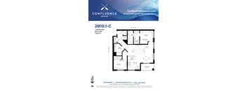 2B101-C Floor Plan at The Confluence Apartments, Easton, PA