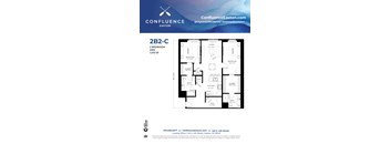 2B2-C Floor Plan at The Confluence Apartments, Easton, 18042