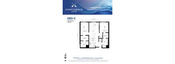 2B3-C Floor Plan at The Confluence Apartments, Easton, Pennsylvania