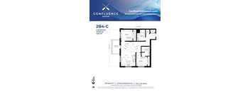 2B4-C Floor Plan at The Confluence Apartments, Pennsylvania