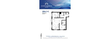 2B41-C Floor Plan at The Confluence Apartments, Pennsylvania, 18042