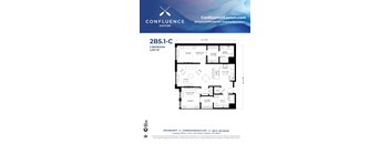 2B51-C Floor Plan at The Confluence Apartments, Easton, PA