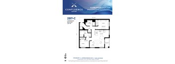 2B7-C Floor Plan at The Confluence Apartments, Pennsylvania