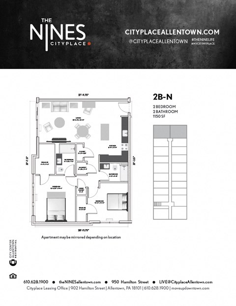 2 bed 2 bath at The Nines Apartment Homes Apartments, Allentown