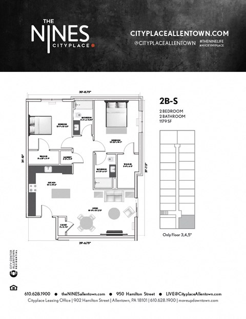 2 bed 2 bath A at The Nines Apartment Homes Apartments, Pennsylvania