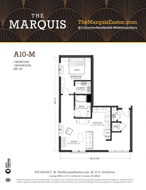 Floor Plan A10-M at The Marquis, Easton, PA