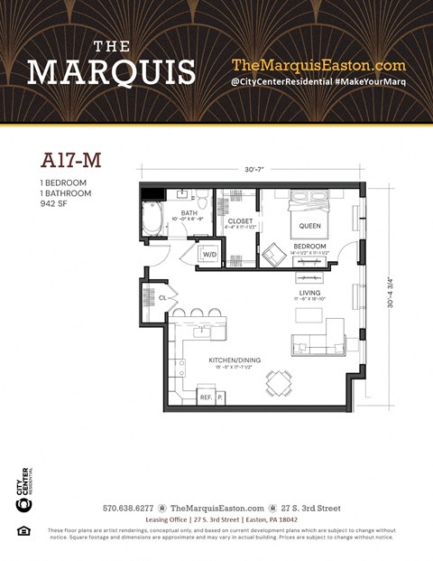 Floor Plan A17-M at The Marquis, Pennsylvania 18042
