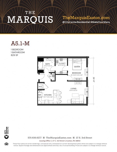 Floor Plan A5.1-M at The Marquis, Pennsylvania 18042