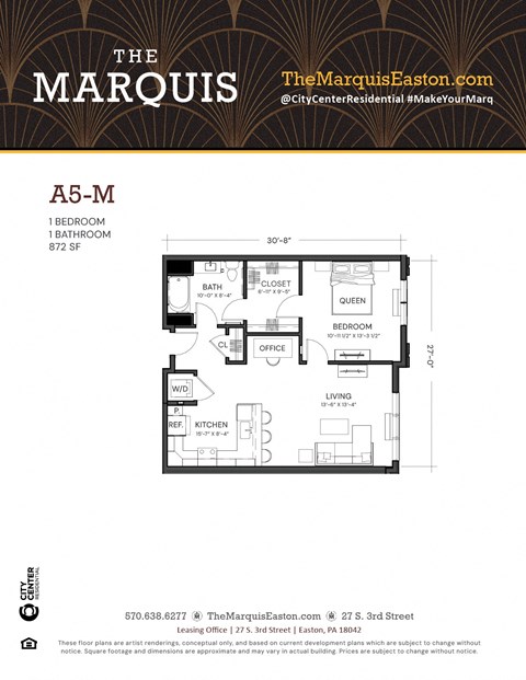 Floor Plan A5-M at The Marquis, Easton, PA 18042