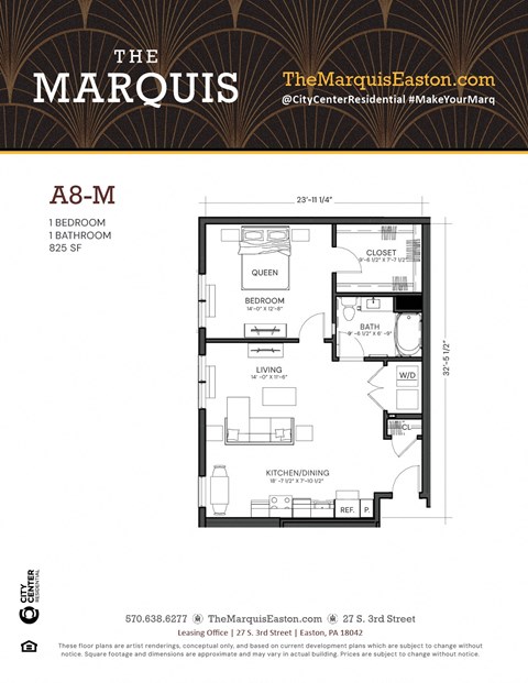 Floor Plan A8-M at The Marquis, Easton