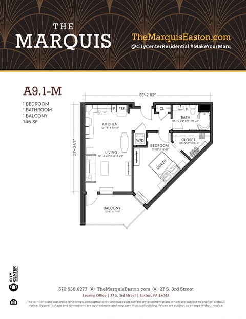 Floor Plan A9.1-M at The Marquis, Pennsylvania