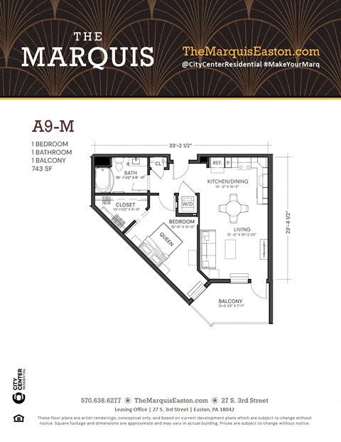 Floor Plan A9-M at The Marquis, Easton, PA 18042