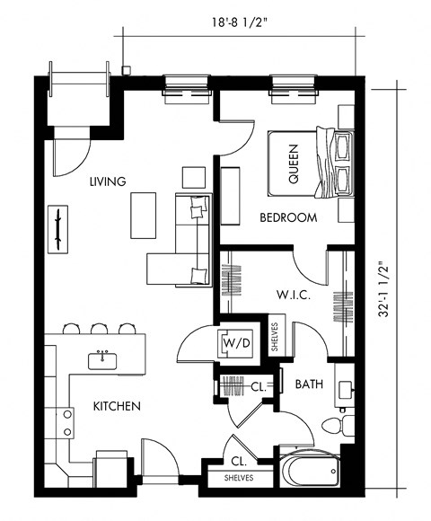 Alph31T Floor Plan at 1010 Apartments, Pennsylvania