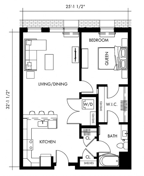 Alph33T Floor Plan at 1010 Apartments, Allentown, PA, 18101