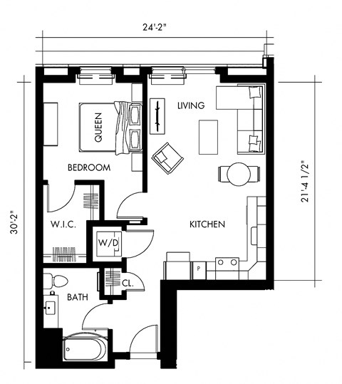 Alph62T Floor Plan at 1010 Apartments, Pennsylvania, 18101