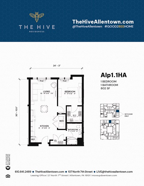 107 N 7th Street Studio-2 Beds Apartment for Rent - Photo Gallery 11