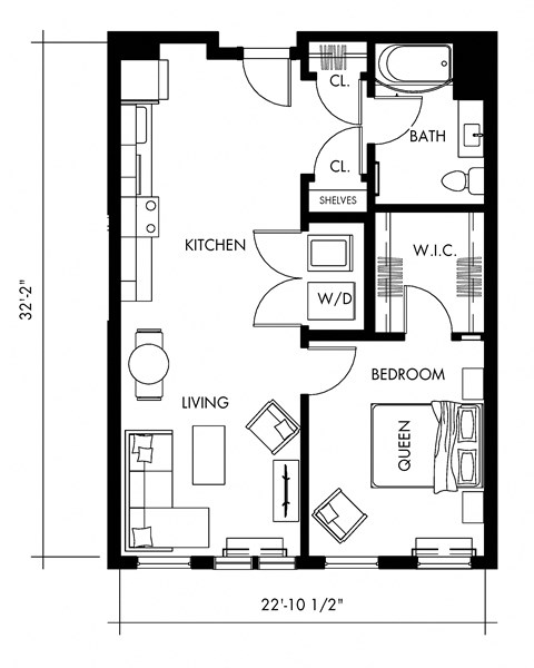 Alpha2T Floor Plan at 1010 Apartments, Allentown, PA