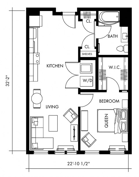 Alpha2TA Floor Plan at 1010 Apartments, Allentown, 18101