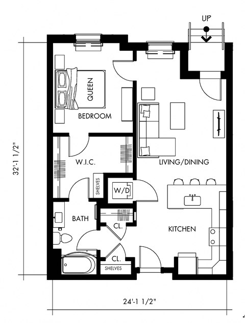 Alpha3T Floor Plan at 1010 Apartments, Allentown