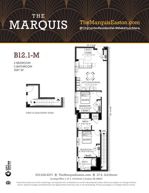 Floor Plan B12.1-M at The Marquis, Easton, PA 18042