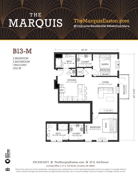 Floor Plan B13-M at The Marquis, Easton, 18042
