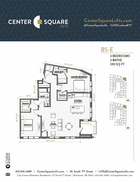 B5E Floor Plan at Center Square Lofts East, Allentown