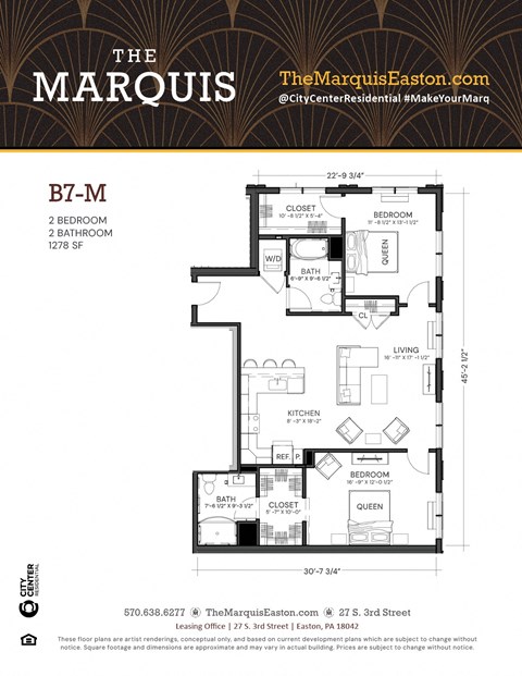Floor Plan B7-M at The Marquis, Easton, PA 18042